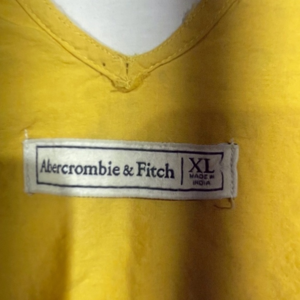 Abercrombie & Fitch Womens Yellow Sundress Sleeveless Floral Cut out Size XL - Picture 3 of 8